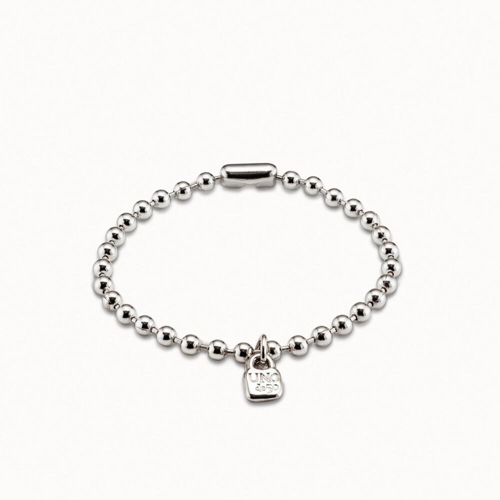 UNO de 50 Silver Beaded Charm Bracelet - Picture 4 of 4